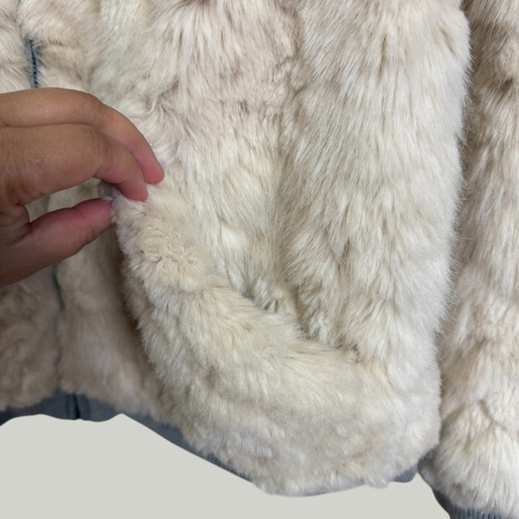 ZARA Faux Fur Cream Jacket, Cozy Teddy Zip-Up, Sz S - Picture 13 of 16